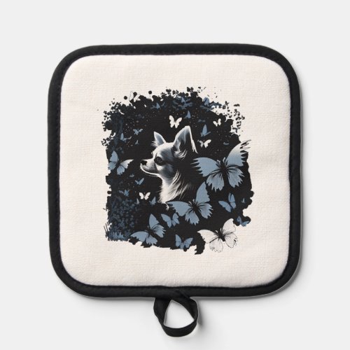 Chihuahua  Cute Dog  Butterfly  Love  Nature  Pot Holder