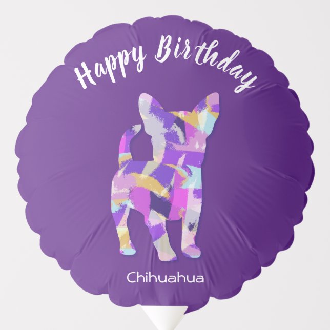 Chihuahua Cute Dog Silhouette PPY&B Birthday Balloon (Front)