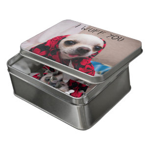 Chihuahua cute I wuff you love Valentines Jigsaw Puzzle