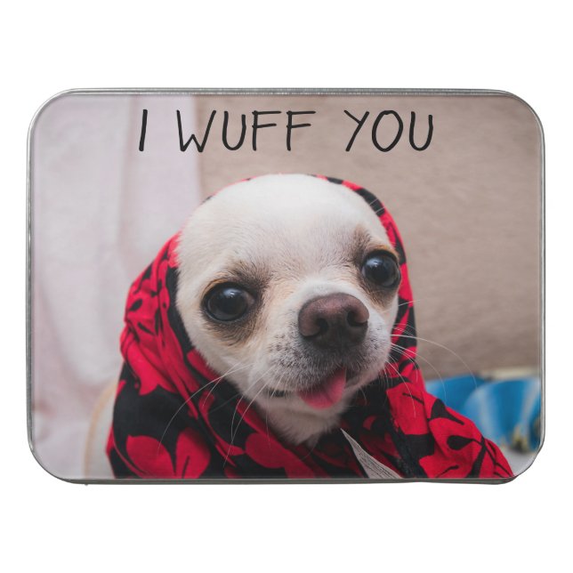 Chihuahua cute I wuff you love Valentines Jigsaw Puzzle (Case Horizontal)