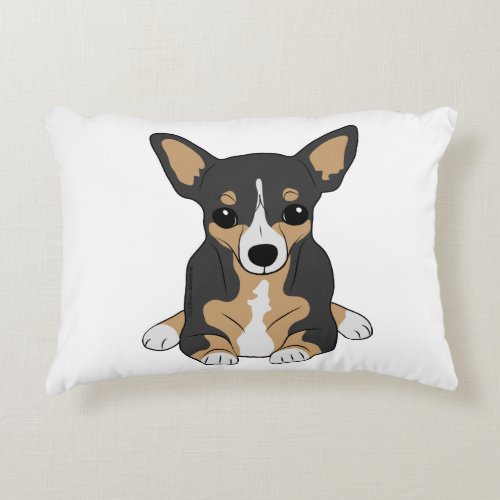Chihuahua Cute Tri_Color Dog Decorative Pillow