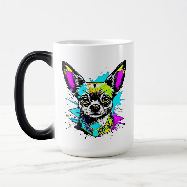 Chihuahua Cyberpunk style Art Chi Mom Color Morph Mug (Left)