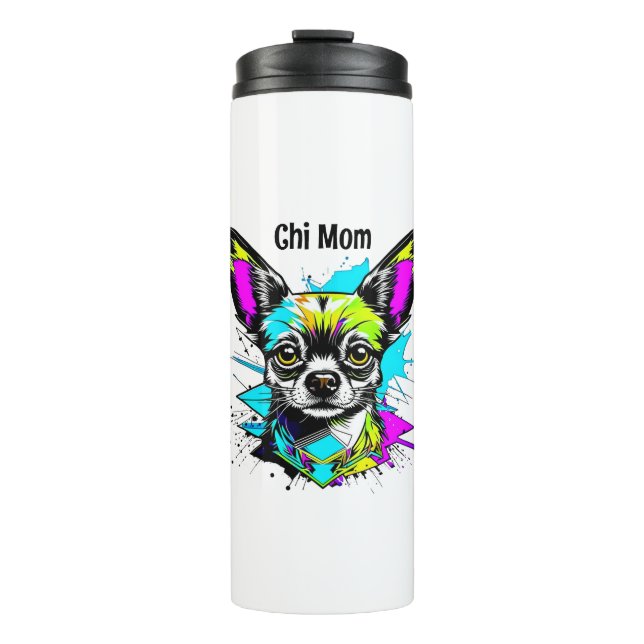 Chihuahua Cyberpunk style Art Chi Mom Thermal Tumbler (Front)