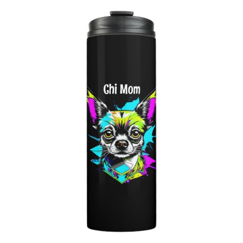 Chihuahua Cyberpunk style Art Chi Mom Thermal Tumbler