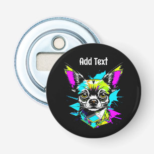 Chihuahua Cyberpunk style Art Personalized Bottle Opener
