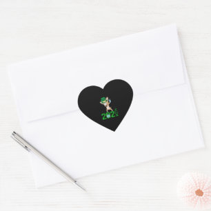 Chihuahua Dabbing Funny 2021 Irish Shamrock Heart Sticker