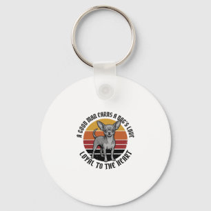 Chihuahua Dad Shirt Vintage Engraving Dog Lover De Keychain