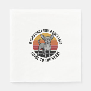 Chihuahua Dad Shirt Vintage Engraving Dog Lover De Napkins