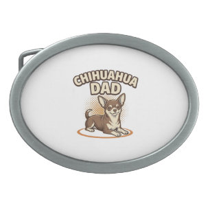 Chihuahua Dad Vintage Engraving Dog Lover Design_1 Belt Buckle