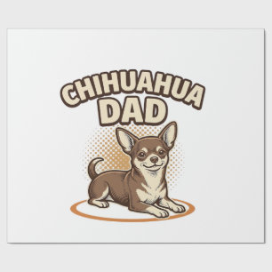Chihuahua Dad Vintage Engraving Dog Lover Design_1 Wrapping Paper