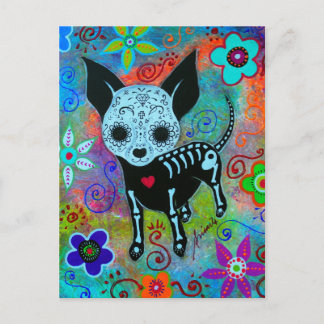 CHIHUAHUA DAY OF THE DEAD PERRO POSTCARD