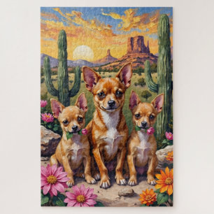 Chihuahua Desert Bloom Art Jigsaw Puzzle