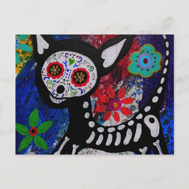 Chihuahua Dia De los Muertos by Prisarts Postcard (Front)