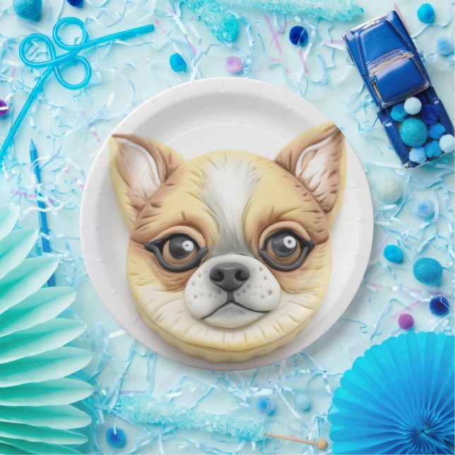 Chihuahua Dog 3D Inspired  Paper Plates (Party)