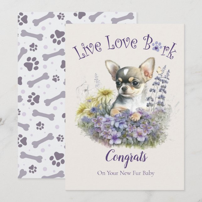 Chihuahua Dog Adoption, Gotcha Day Card (Front/Back)