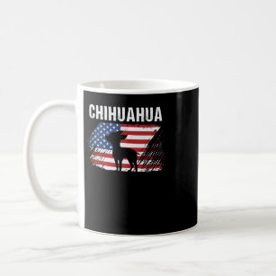 Chihuahua Dog American Flag Retro Dog Silhouette C Coffee Mug