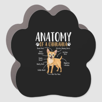 Chihuahua Dog Anatomy Car Magnet