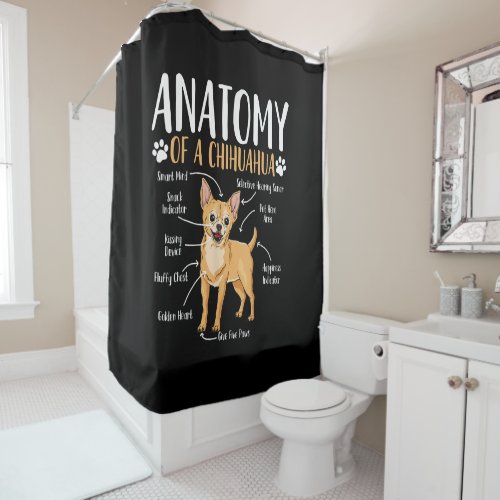 Chihuahua Dog Anatomy Shower Curtain