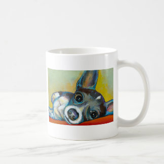 Chihuahua dog art - adorable fun portrait painting coffee mug