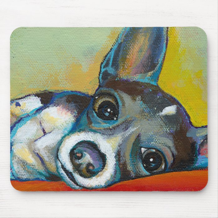 Chihuahua dog art   adorable fun portrait painting mouse pads