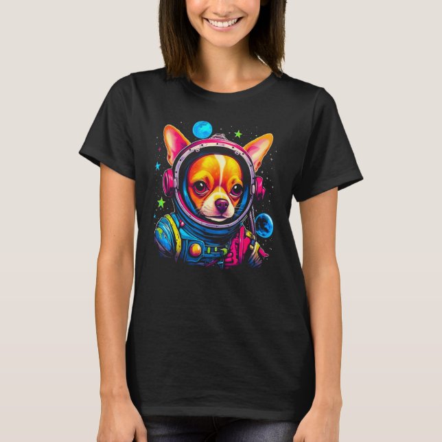 Chihuahua Dog as Astronaut T-Shirt (Front)