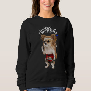 Chihuahua Dog As Muay Thai Kick Boxing Champion Sweatshirt