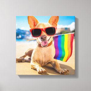 Chihuahua Dog  at the Beach Canvas Print