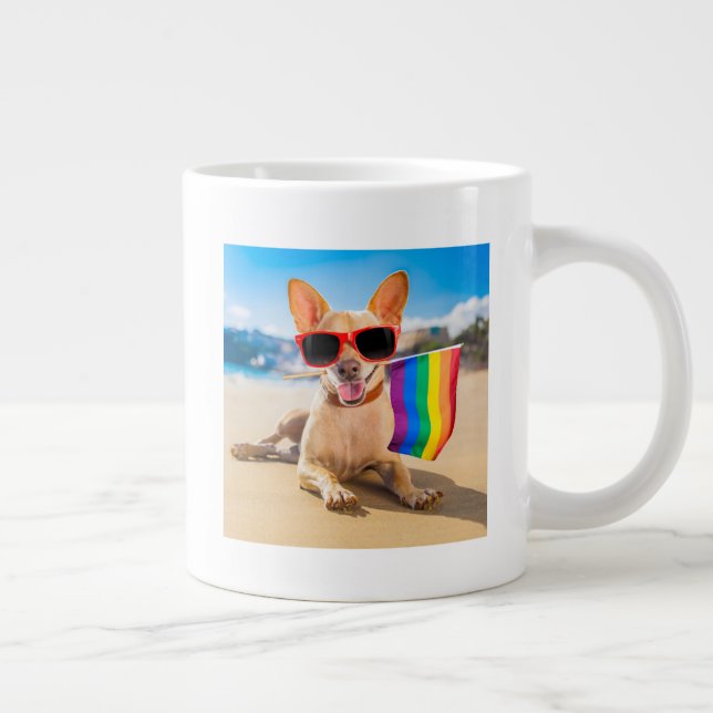 Chihuahua Dog  at the Beach Giant Coffee Mug (Right)