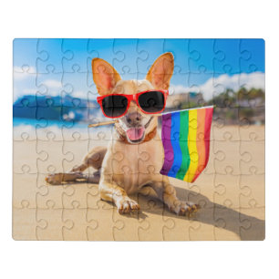 Chihuahua Dog at the Beach Jigsaw Puzzle
