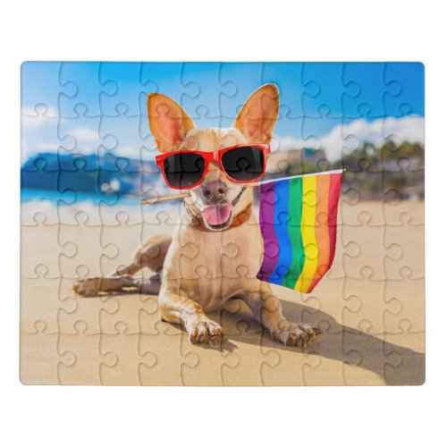 Chihuahua Dog  at the Beach Jigsaw Puzzle