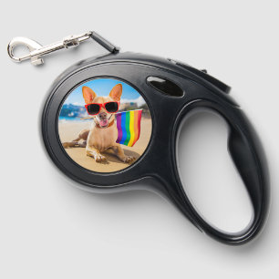 Chihuahua Dog at the Beach Retractable Pet Leash