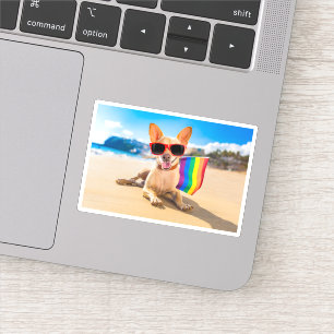 Chihuahua Dog  at the Beach Sticker