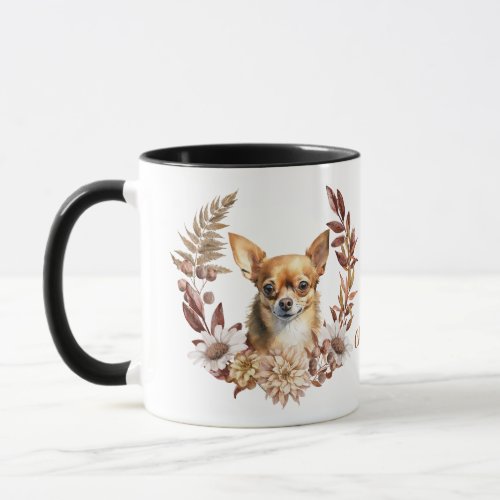 Chihuahua Dog Autumn Wreath Mug