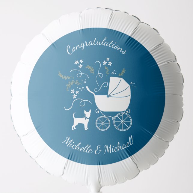 Chihuahua Dog Baby Shower Balloon (Front)
