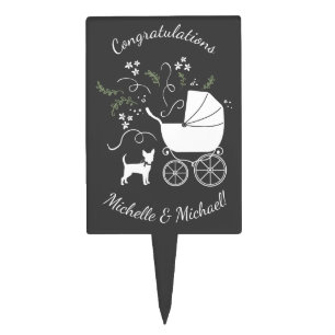 Chihuahua Dog Baby Shower Gender Neutral Cake Topper