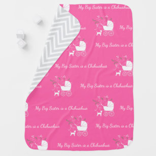 Chihuahua Dog Baby Shower Pink Girl Baby Blanket