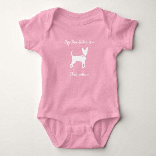 Chihuahua Dog Baby Shower Pink Girl Baby Bodysuit