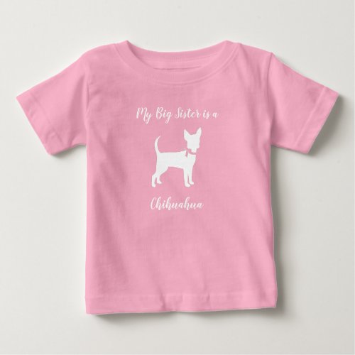 Chihuahua Dog Baby Shower Pink Girl Baby T_Shirt