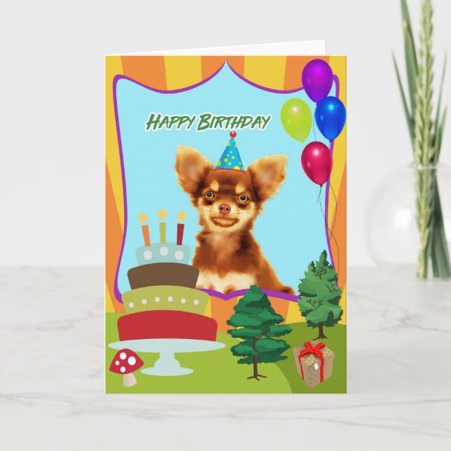 Chihuahua Dog Birthday Card (Front)
