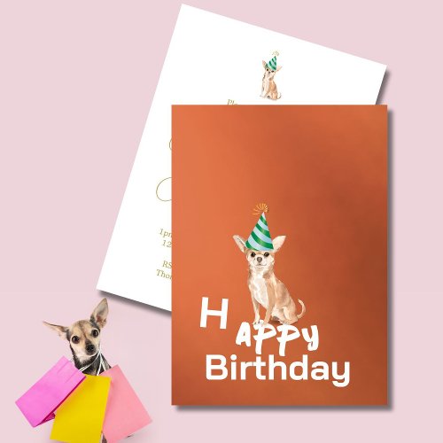 Chihuahua Dog Birthday Party Invitation