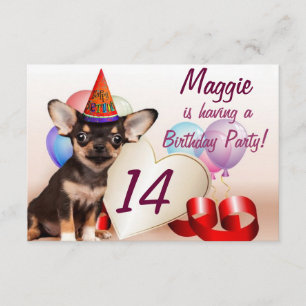Chihuahua dog birthday party invitation