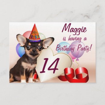 Chihuahua Dog Birthday Party Invitation by ritmoboxer at Zazzle