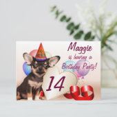 Chihuahua dog birthday party invitation (Standing Front)