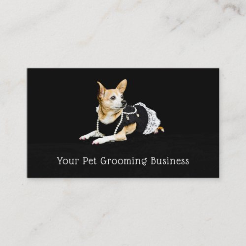 Chihuahua Dog Black Pet Grooming Business Card