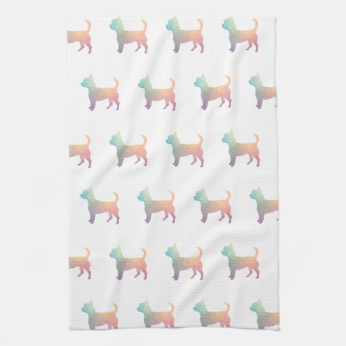 Chihuahua Dog Breed Geo Silhouette Pastel Kitchen Towel