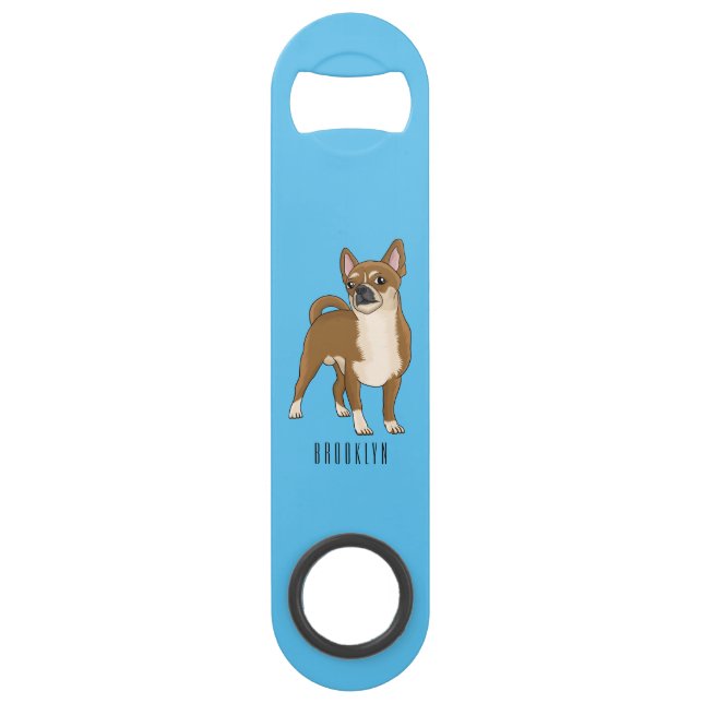 Chihuahua dog cartoon illustration  bar key (Front)