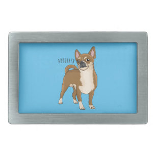 Chihuahua dog cartoon illustration belt buckle