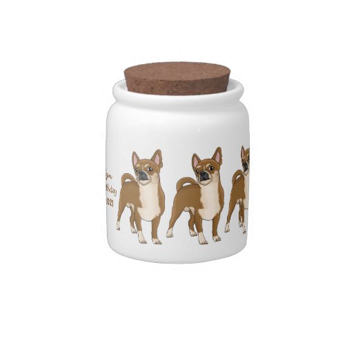 Chihuahua dog cartoon illustration  candy jar