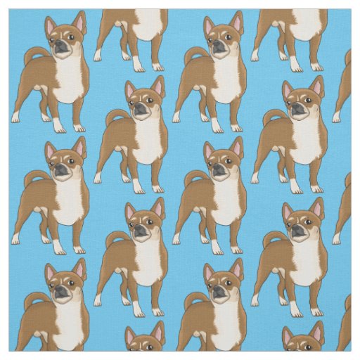 Chihuahua dog cartoon illustration fabric