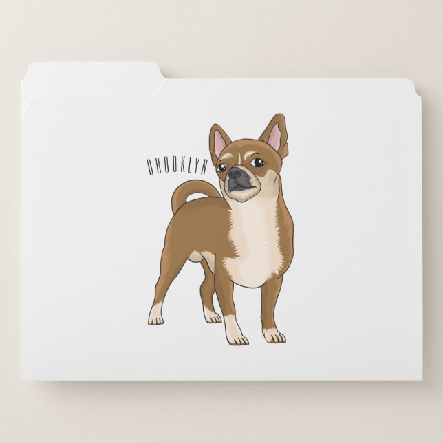 Chihuahua dog cartoon illustration  file folder (Front Left)